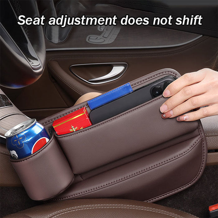 🔥HOT SALE 45% OFF 💖Car Leather Cup Holder Gap Filler Oragnizer Bag [Universal Fitment]